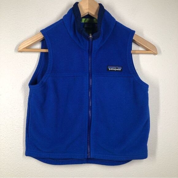 Patagonia Kid’s Micro Synchilla Fleece Vest Blue Gorpcore Size Toddler 3-4